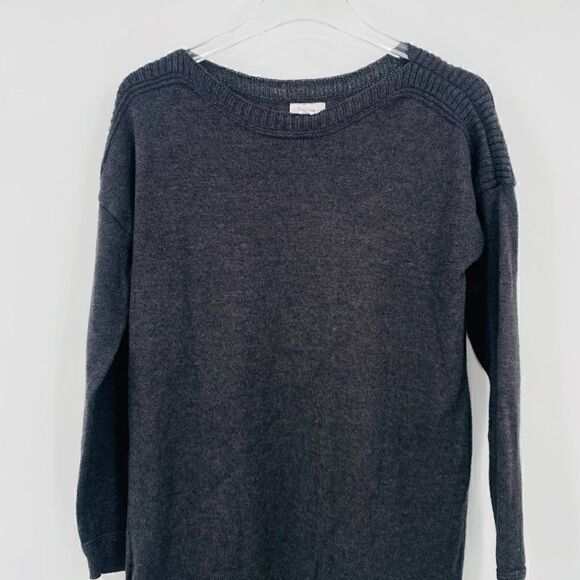 Old Navy Size Small Charcoal Gray Long Sleeve Knit Tunic Sweater Top - Picture 2 of 9